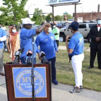MVP team members at a speaking event
